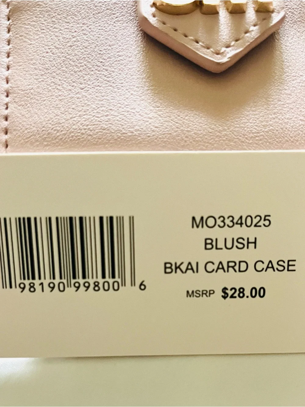 Steve Madden Blush Trifold Card Holder Wallet Coin Section with Signature Logo